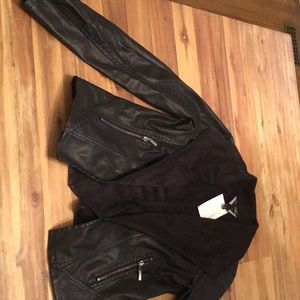 C Luce black leather jacket